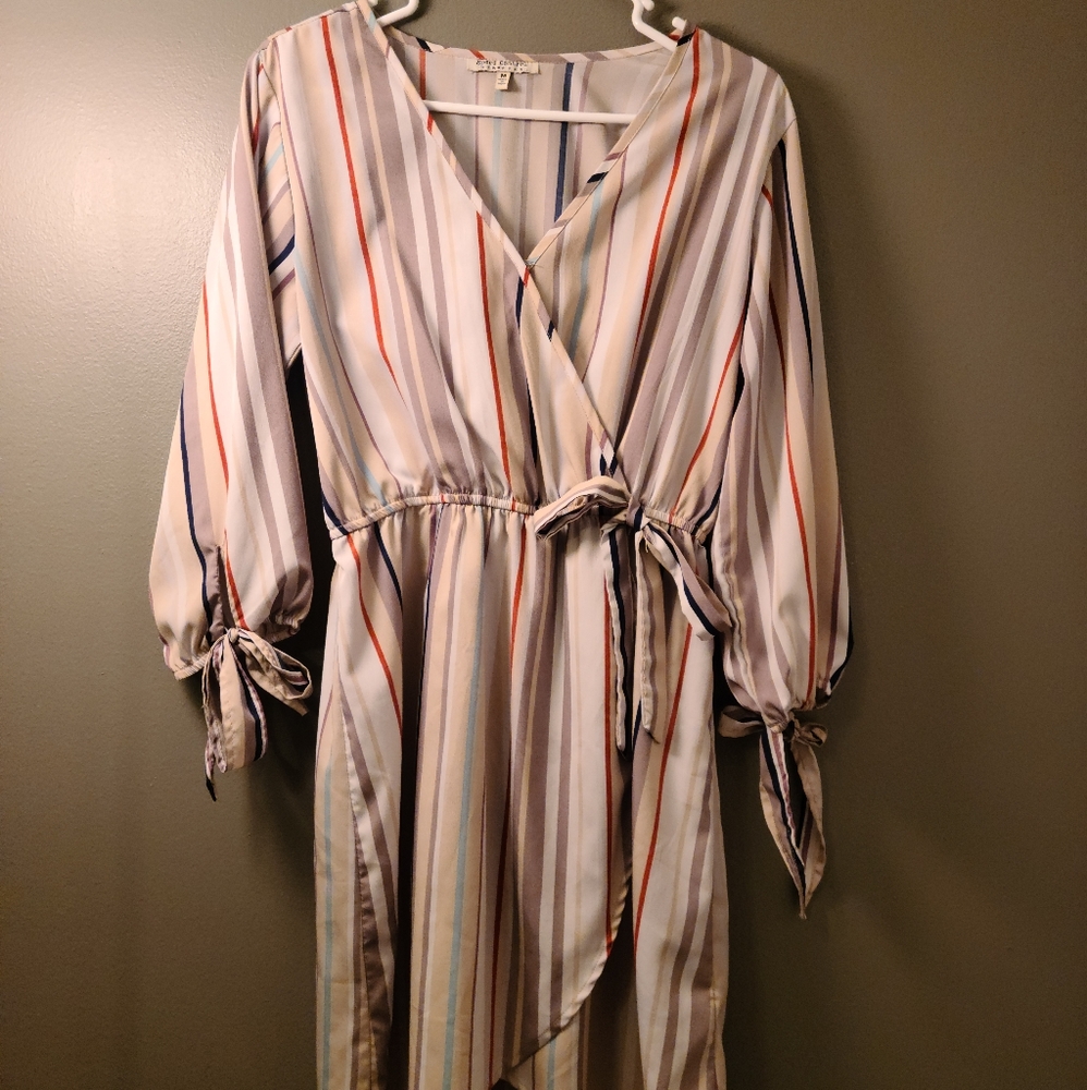 Striped mid dress